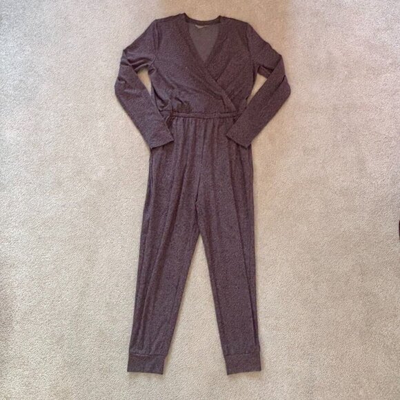 Zella Restore Long Sleeve Romper Heathered Purple - Size M - New - Picture 1 of 10